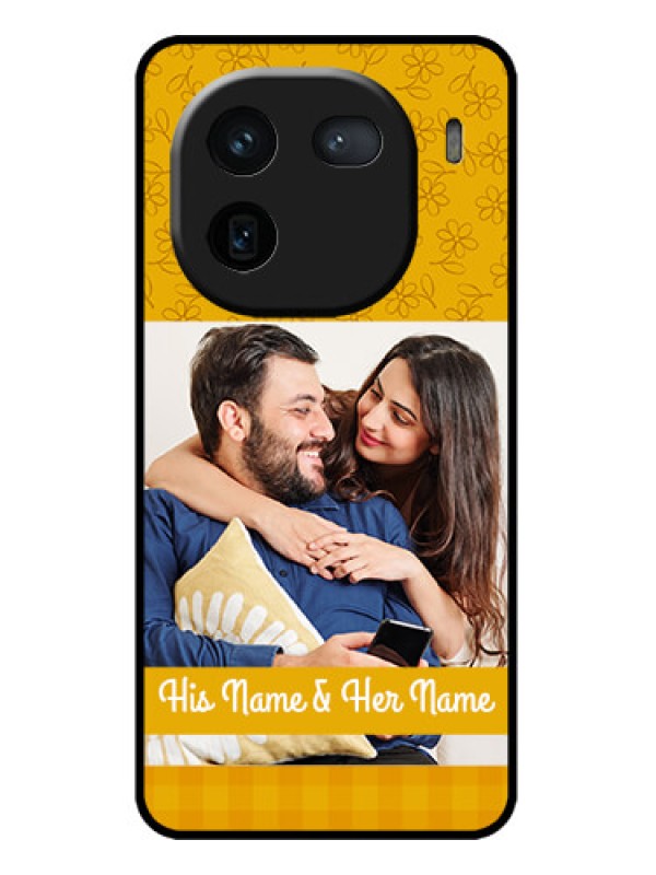 Custom iQOO 12 5G Custom Metal Phone CaseYellow Floral Design