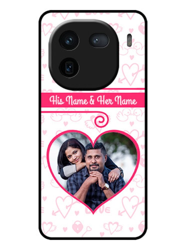 Custom iQOO 12 5G Custom Metal Phone CaseHeart Shape Love Design