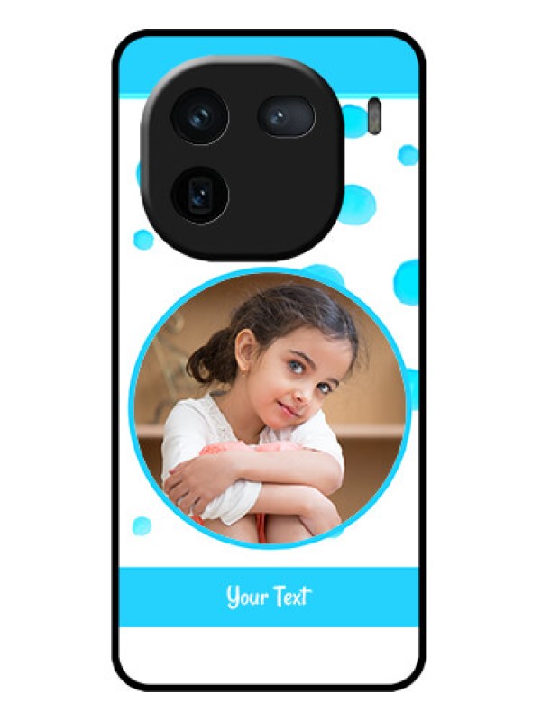 Custom iQOO 12 5G Custom Metal Phone CaseBlue Bubbles Pattern Design