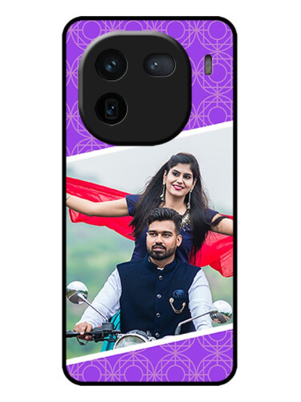 Custom iQOO 12 5G Custom Metal Phone CaseViolet Color Pattern Design