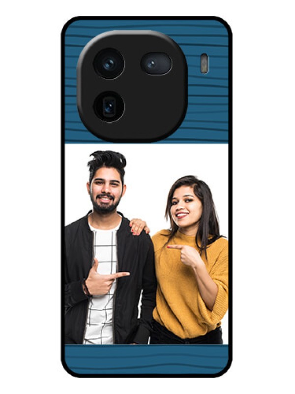 Custom iQOO 12 5G Custom Metal Phone CaseBlue Pattern Cover Design