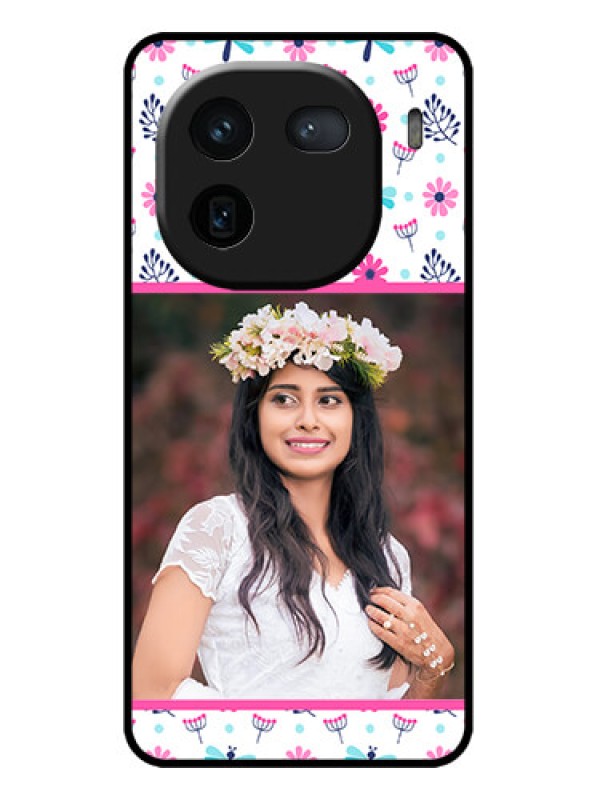 Custom iQOO 12 5G Custom Metal Phone CaseColorful Flower Design