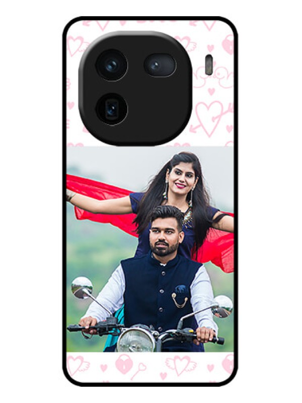 Custom iQOO 12 5G Custom Metal Phone CasePink Flying Heart Design