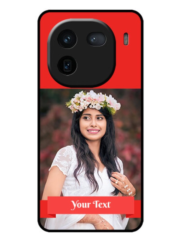 Custom iQOO 12 5G Custom Metal Phone CaseSimple Red Color Design