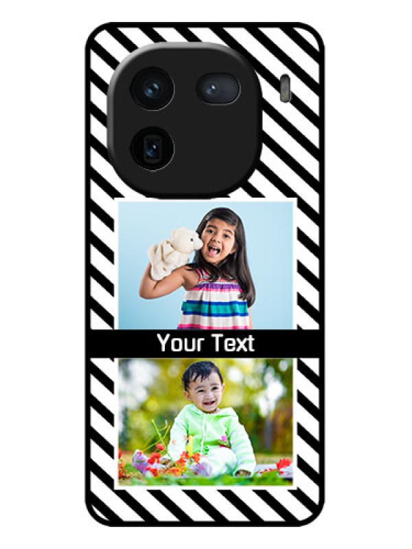 Custom iQOO 12 5G Custom Metal Phone CaseBlack And White Stripes Design