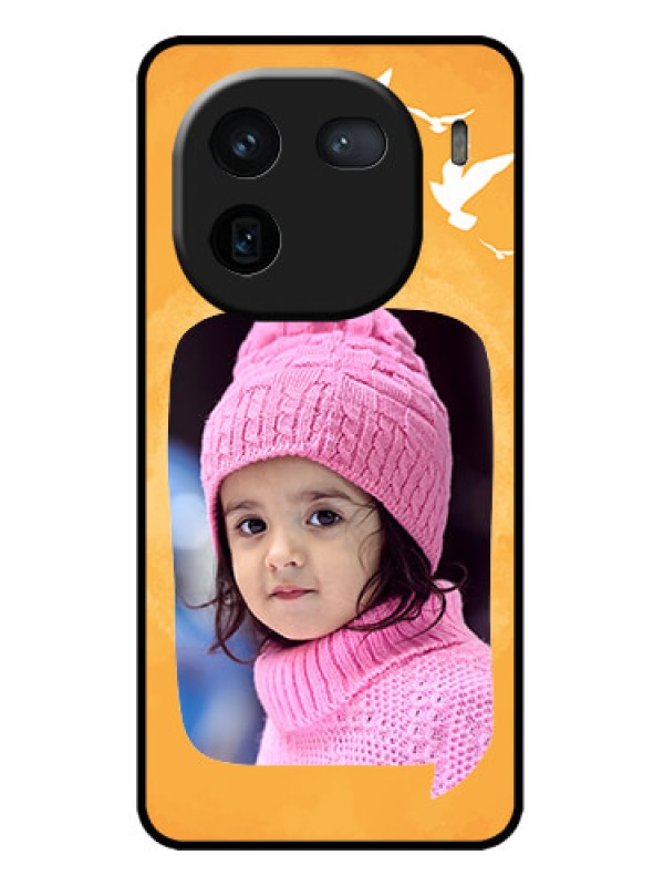 Custom iQOO 12 5G Custom Metal Phone CaseWater Color Design With Bird Icons