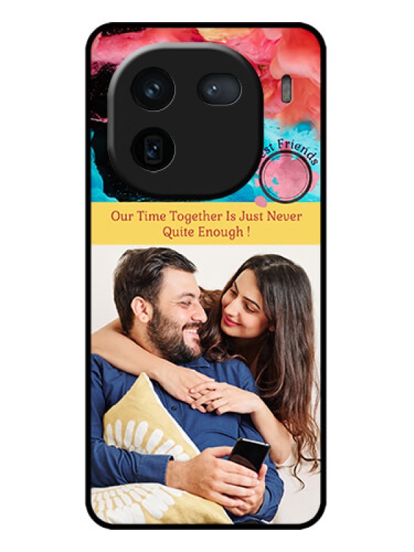 Custom iQOO 12 5G Custom Metal Phone CaseQuote With Acrylic Painting Design
