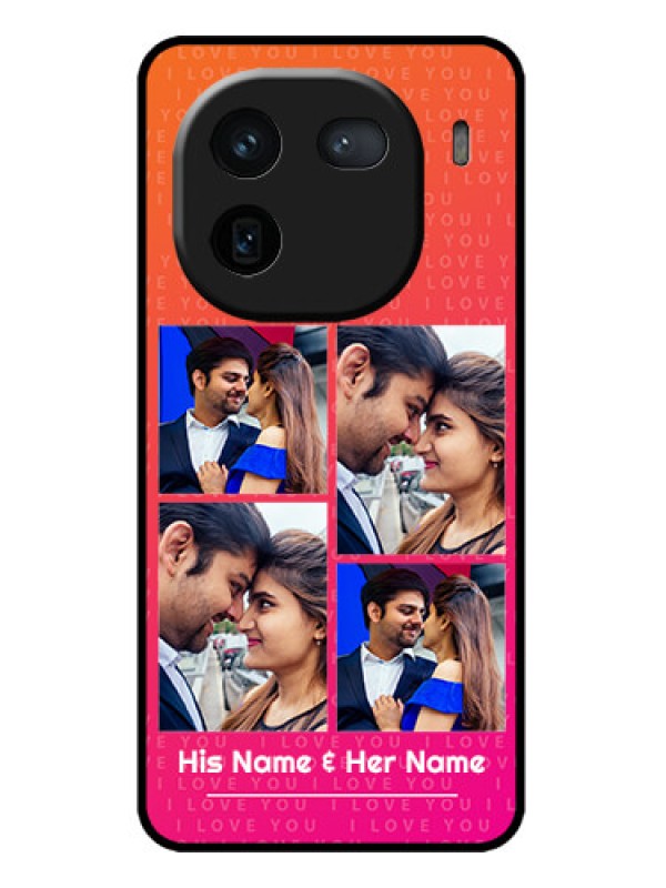 Custom iQOO 12 5G Custom Metal Phone CaseI Love You Pink Design