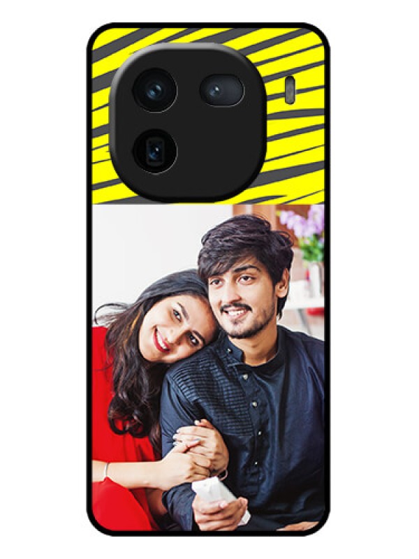 Custom iQOO 12 5G Custom Metal Phone CaseYellow Abstract Design