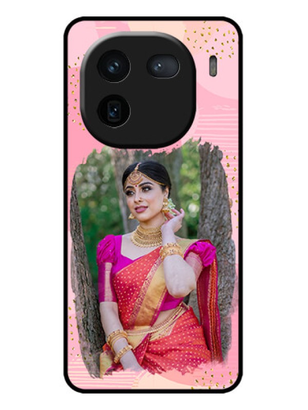 Custom iQOO 12 5G Custom Metal Phone CaseGold Glitter Splash Design