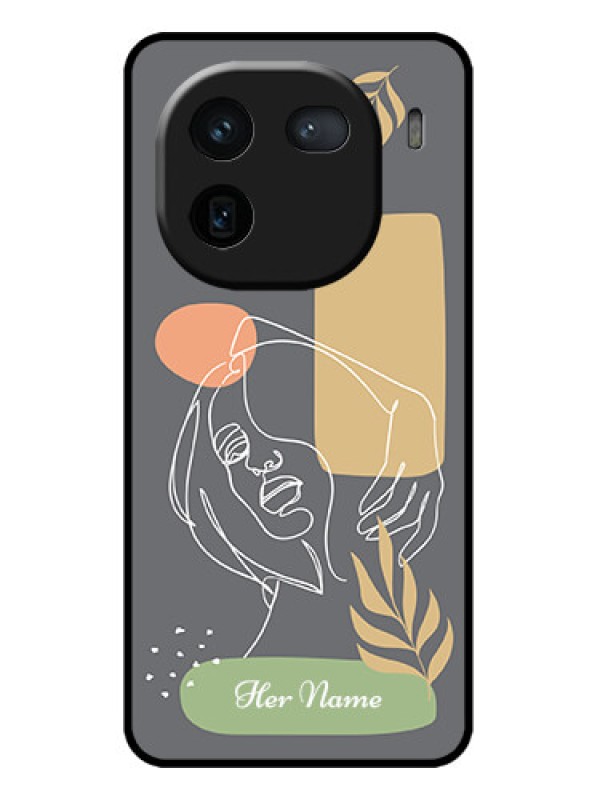 Custom iQOO 12 5G Custom Metal Phone CaseGazing Woman Line Art Design