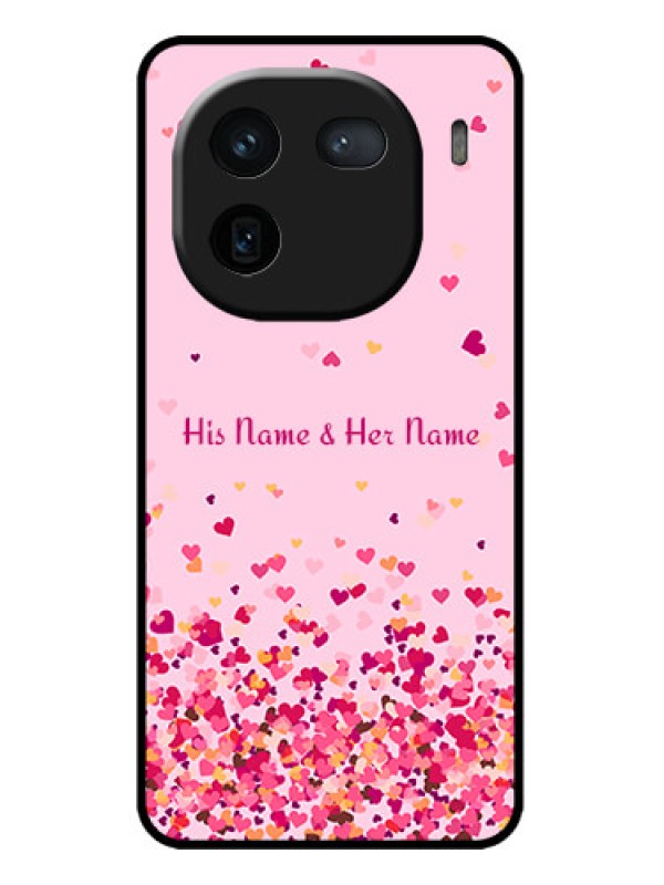 Custom iQOO 12 5G Custom Metal Phone CaseFloating Hearts Design