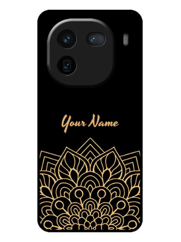 Custom iQOO 12 5G Custom Metal Phone CaseGolden Mandala Design