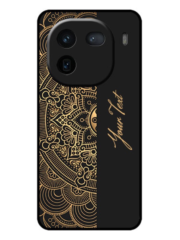 Custom iQOO 12 5G Custom Metal Phone CaseMandala Art With Custom Text Design