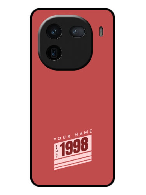 Custom iQOO 12 5G Custom Metal Phone CaseRed Custom Year Of Birth Design