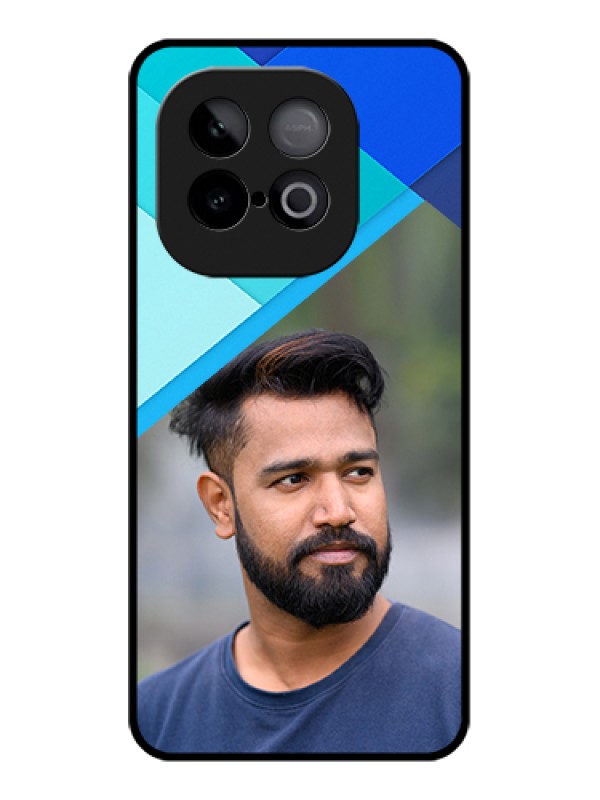 Custom iQOO Neo 10 5G Custom Metal Phone Case - Blue Pattern Design