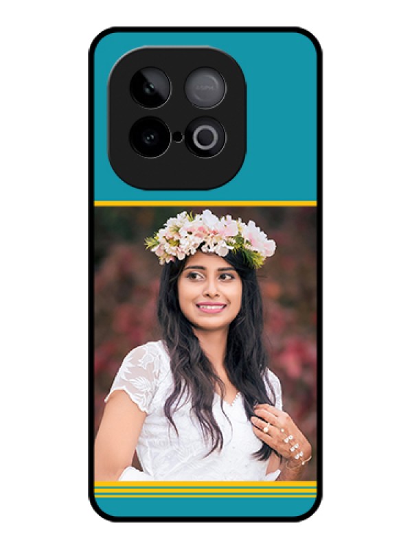 Custom iQOO Neo 10 5G Custom Metal Phone Case - Yellow & Blue Design