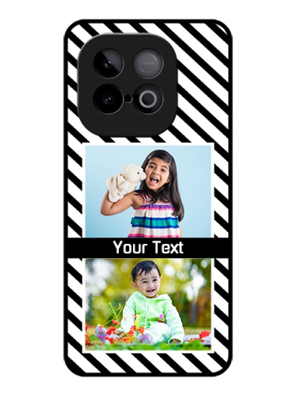 Custom iQOO Neo 10 5G Custom Metal Phone Case - Black And White Stripes Design