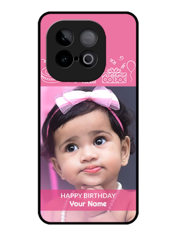Custom iQOO Neo 10 5G Custom Metal Phone Case - With Birthday Line Art Design