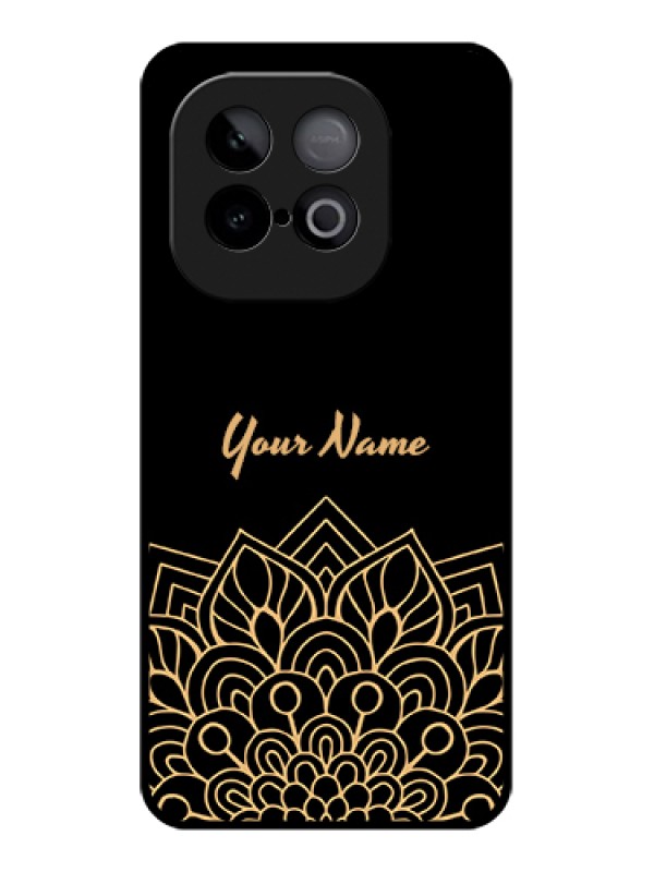 Custom iQOO Neo 10 5G Custom Metal Phone Case - Golden Mandala Design