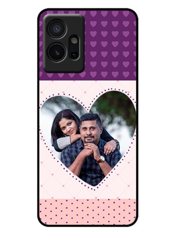 Custom iQOO Z6 5G Custom Metal Phone Case - Violet Love Dots Design