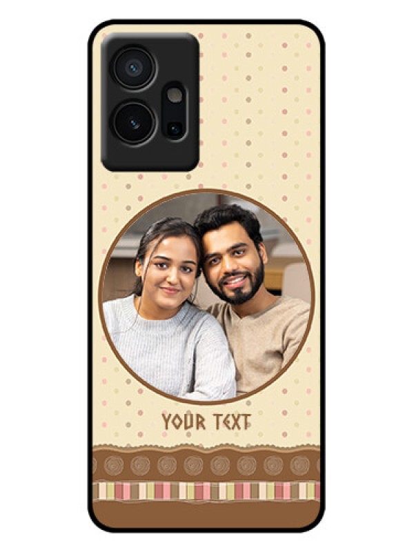 Custom iQOO Z6 5G Custom Metal Phone Case - Brown Dotted Mobile Case Design