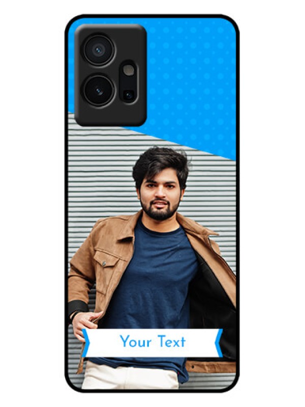 Custom iQOO Z6 5G Custom Metal Phone Case - Simple Blue Color Design