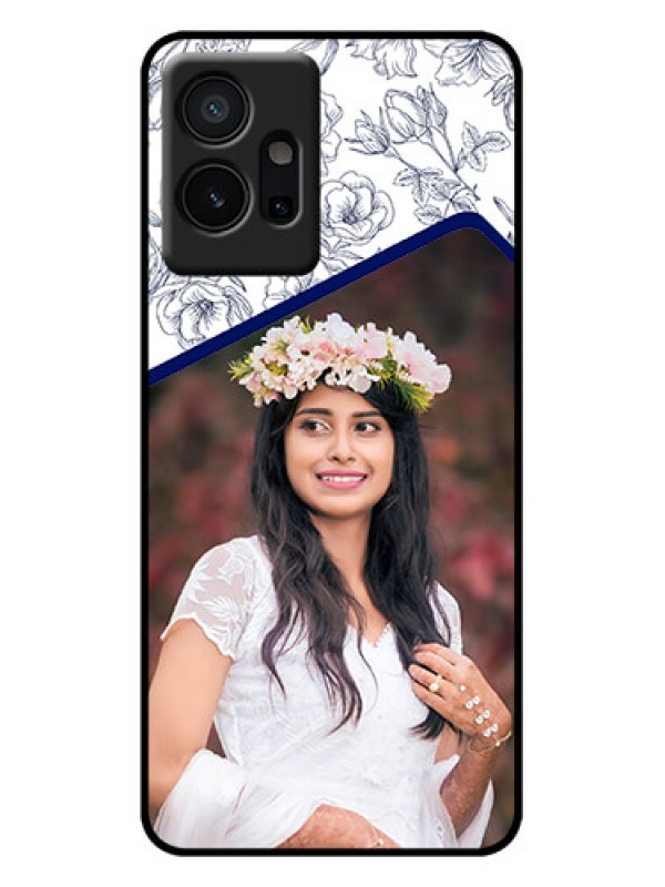 Custom iQOO Z6 5G Custom Metal Phone Case - Classy Floral Design