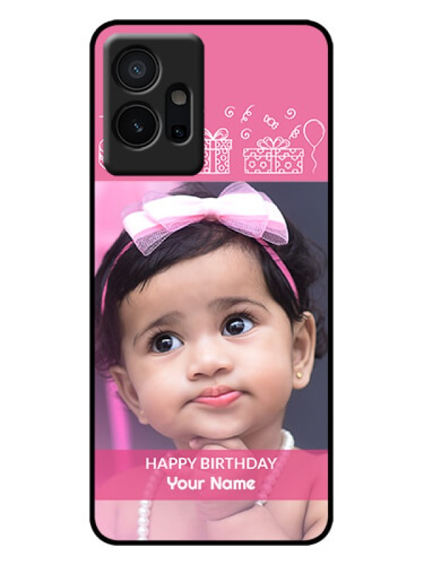Custom iQOO Z6 5G Custom Metal Phone Case - With Birthday Line Art Design