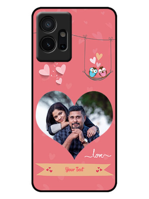 Custom iQOO Z6 5G Custom Metal Phone Case - Peach Color Love Design