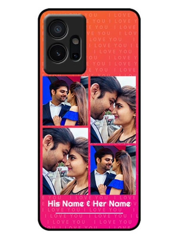 Custom iQOO Z6 5G Custom Metal Phone Case - I Love You Pink Design