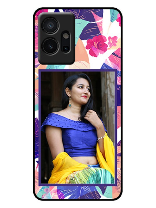 Custom iQOO Z6 5G Custom Metal Phone Case - Abstract Floral Design