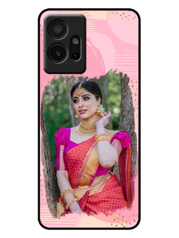 Custom iQOO Z6 5G Custom Metal Phone Case - Gold Glitter Splash Design