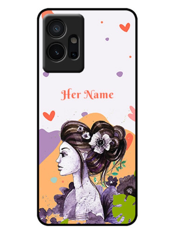 Custom iQOO Z6 5G Custom Metal Phone Case - Woman And Nature Design