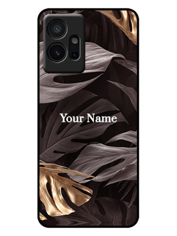 Custom iQOO Z6 5G Custom Metal Phone Case - Wild Leaves Digital Paint Design