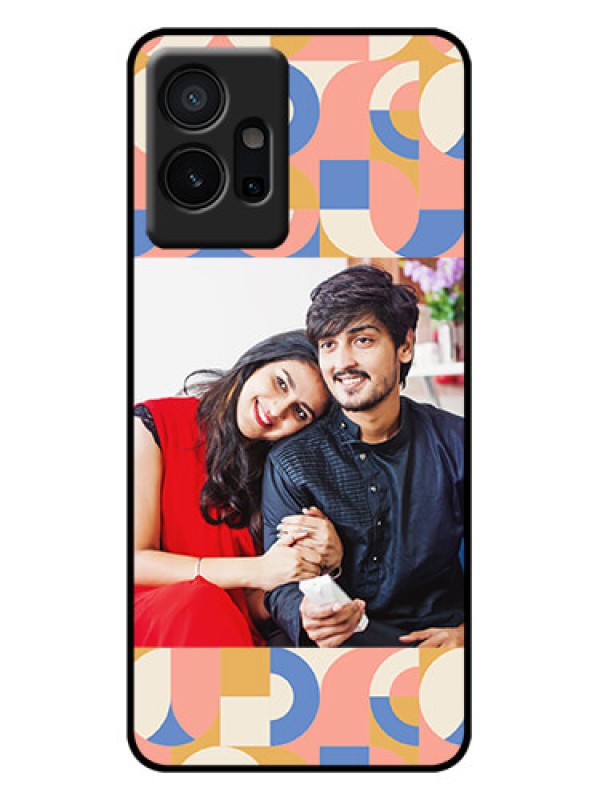 Custom iQOO Z6 5G Custom Metal Phone Case - Semi - Circle Maze Pattern Design