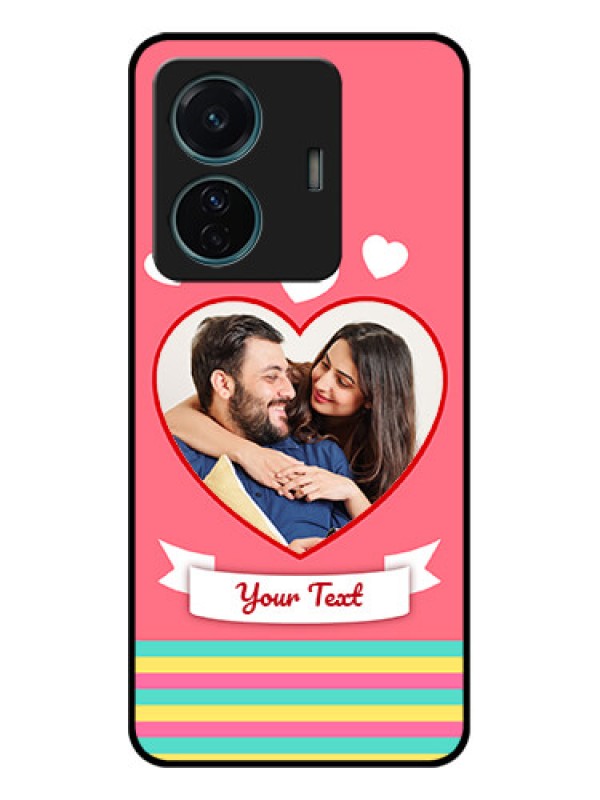 Custom iQOO Z6 Pro 5G Custom Metal Phone Case - Love Shapes Doodle Design