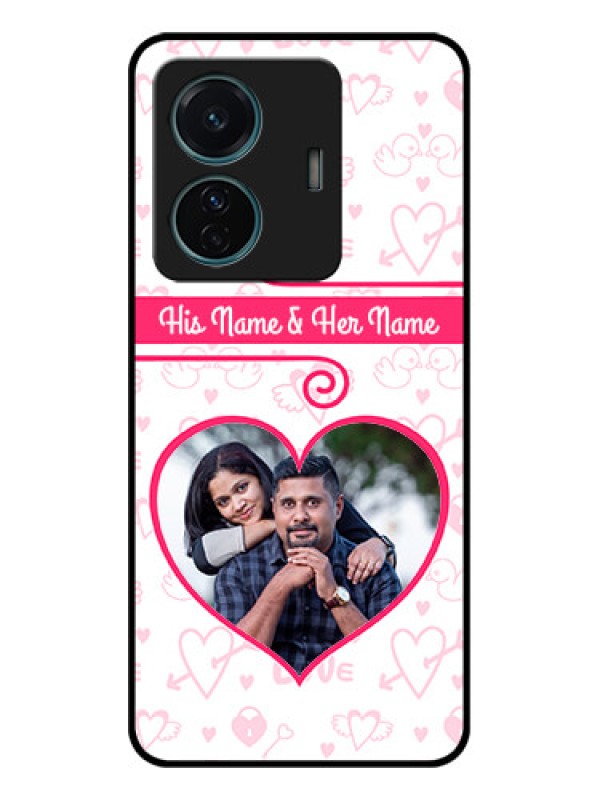 Custom iQOO Z6 Pro 5G Custom Metal Phone Case - Heart Shape Love Design
