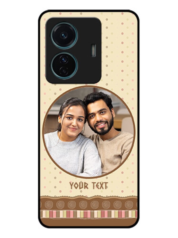 Custom iQOO Z6 Pro 5G Custom Metal Phone Case - Brown Dotted Mobile Case Design