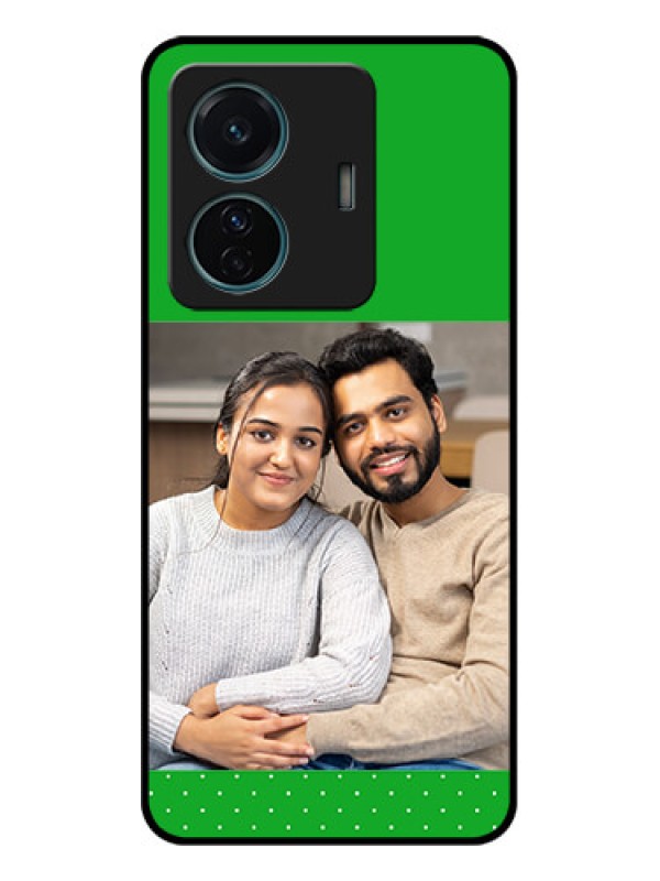 Custom iQOO Z6 Pro 5G Custom Metal Phone Case - Green Pattern Design
