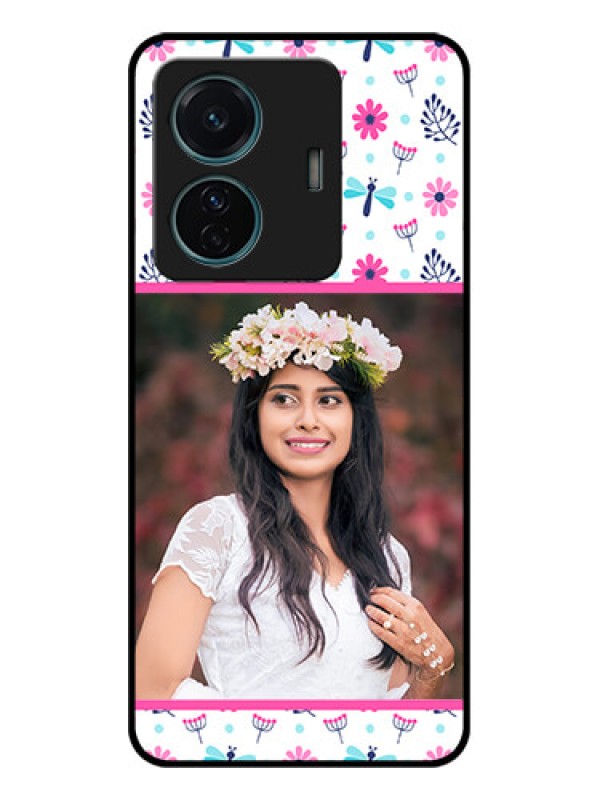 Custom iQOO Z6 Pro 5G Custom Metal Phone Case - Colorful Flower Design