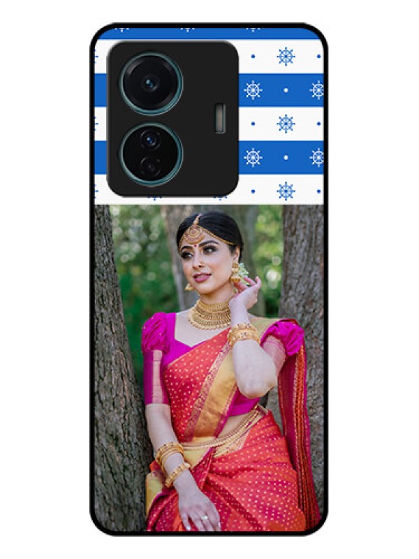 Custom iQOO Z6 Pro 5G Custom Metal Phone Case - Snow Pattern Design