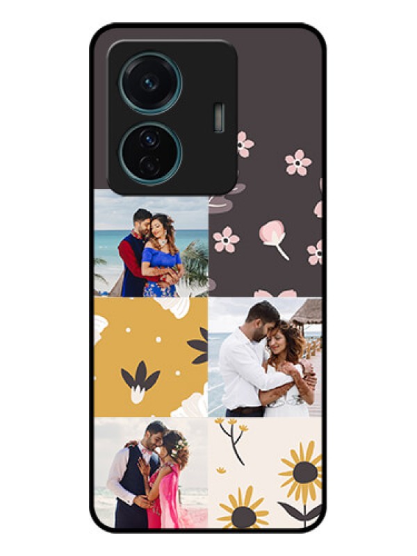 Custom iQOO Z6 Pro 5G Custom Metal Phone Case - 3 Images With Floral Design