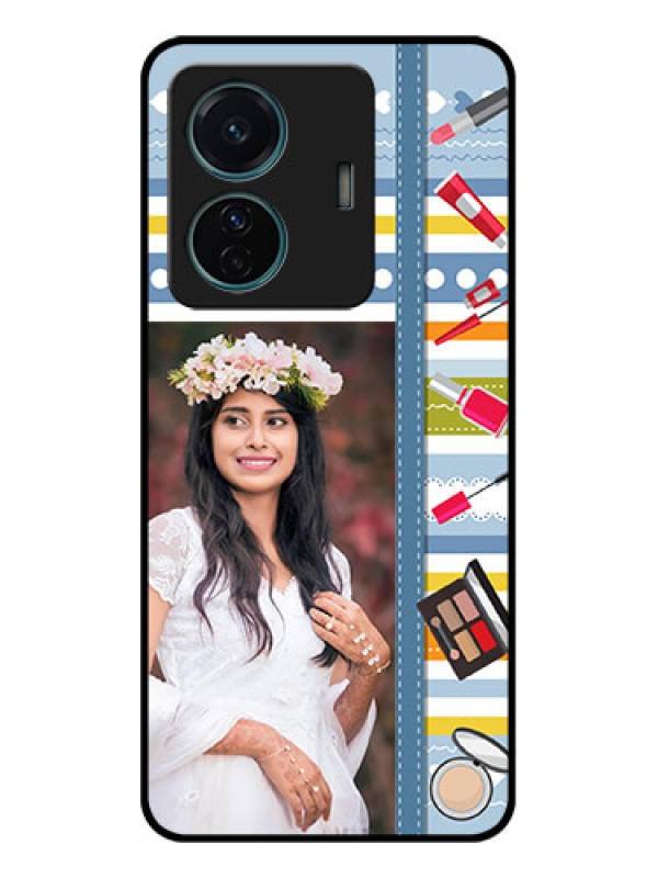 Custom iQOO Z6 Pro 5G Custom Metal Phone Case - Makeup Icons Design