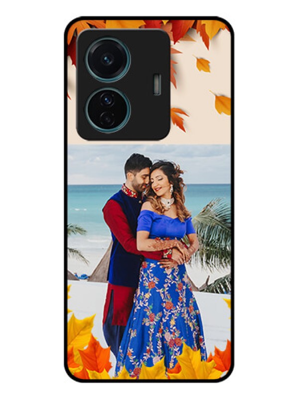 Custom iQOO Z6 Pro 5G Custom Metal Phone Case - Autumn Maple Leaves Design