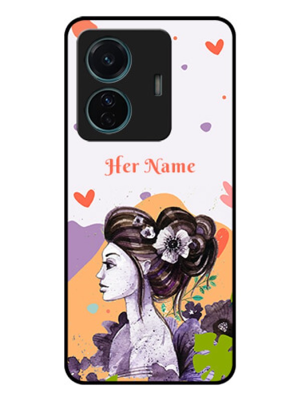 Custom iQOO Z6 Pro 5G Custom Metal Phone Case - Woman And Nature Design