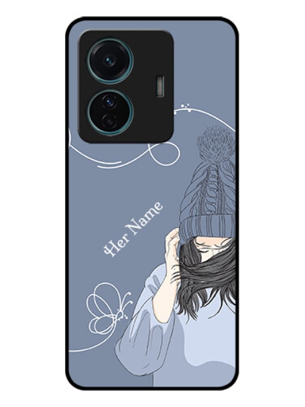 Custom iQOO Z6 Pro 5G Custom Metal Phone Case - Girl In Winter Outfit Design