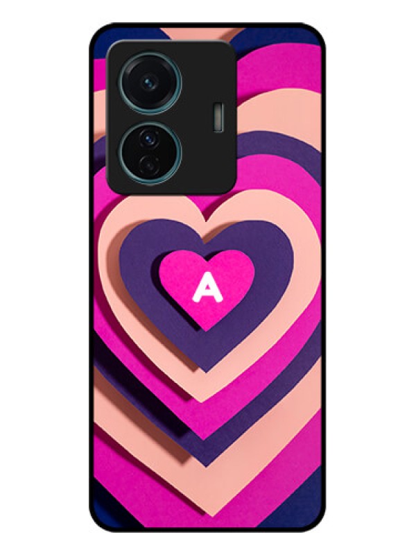 Custom iQOO Z6 Pro 5G Custom Metal Phone Case - Cute Heart Pattern Design
