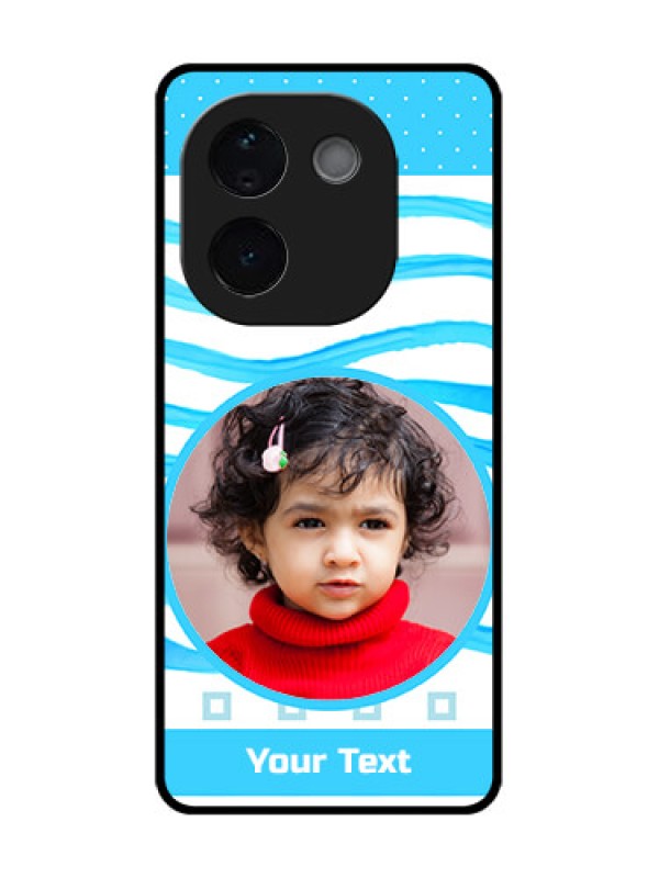 Custom iQOO Z9s Pro 5G Custom Metal Phone Case - Simple Blue Case Design