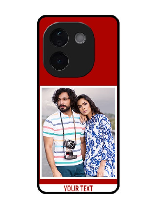 Custom iQOO Z9s Pro 5G Custom Metal Phone Case - Red Color Design